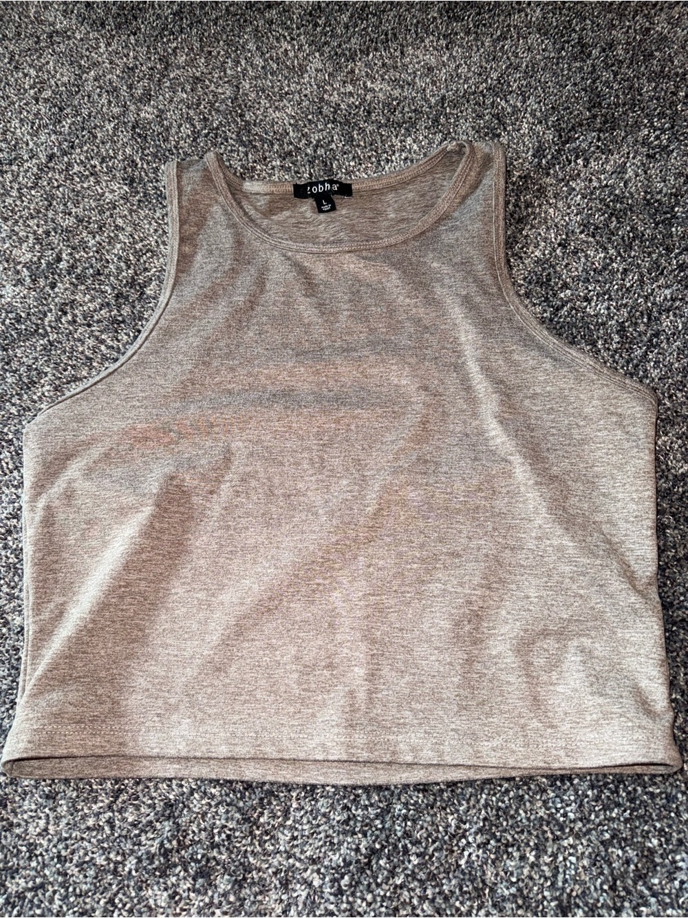 Zobha Heather Gray Cropped Tank Top